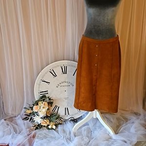 EUC - Faux Suede Sheath Skirt - Retrology - Sz S
